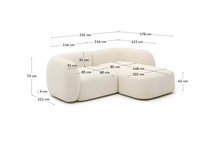 Load image into Gallery viewer, Martina ecru chenille 2-seater modular sofa with right chaise longue 230cm