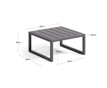 Load image into Gallery viewer, Comova 100% outdoor side table made from black aluminium, 60 x 60 cm
