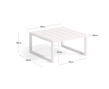 Load image into Gallery viewer, Comova 100% outdoor side table made from white aluminium, 60 x 60 cm