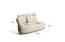 Load image into Gallery viewer, Osani 2-seater sofa in ecru aluminium and taupe rope 170 cm