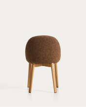 Load image into Gallery viewer, Meila chair in terracotta chenille with legs in solid ash wood with natural finish