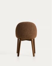 Load image into Gallery viewer, Meila chair in terracotta chenille with legs in walnut finish