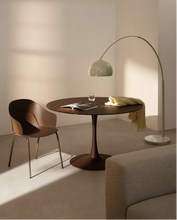 Load image into Gallery viewer, Round Vedira table in glass and brown steel