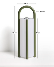 Load image into Gallery viewer, Leros large portable table lamp in green polyethylene and steel