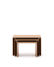 Load image into Gallery viewer, Litto set of 3 oak veneer nesting tables FSC Mix Credit 60 x 40 / 51 x 36 / 42 x 31 cm