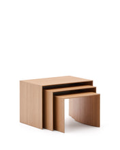 Load image into Gallery viewer, Litto set of 3 oak veneer nesting tables FSC Mix Credit 60 x 40 / 51 x 36 / 42 x 31 cm - image 2