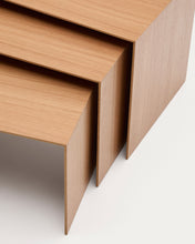 Load image into Gallery viewer, Litto set of 3 oak veneer nesting tables FSC Mix Credit 60 x 40 / 51 x 36 / 42 x 31 cm - image 7