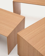 Load image into Gallery viewer, Litto set of 3 oak veneer nesting tables FSC Mix Credit 60 x 40 / 51 x 36 / 42 x 31 cm - image 8