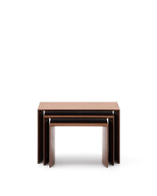 Load image into Gallery viewer, Litto set of 3 walnut veneer FSC Mix Credit nesting tables 60 x 40 / 51 x 36 / 42 x 31 cm