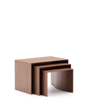 Load image into Gallery viewer, Litto set of 3 walnut veneer FSC Mix Credit nesting tables 60 x 40 / 51 x 36 / 42 x 31 cm - image 2