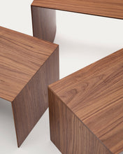 Load image into Gallery viewer, Litto set of 3 walnut veneer FSC Mix Credit nesting tables 60 x 40 / 51 x 36 / 42 x 31 cm - image 7