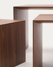 Load image into Gallery viewer, Litto set of 3 walnut veneer FSC Mix Credit nesting tables 60 x 40 / 51 x 36 / 42 x 31 cm - image 8