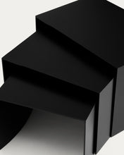 Load image into Gallery viewer, Litto set of 3 black, lacquered MDF nesting tables 60 x 40 / 51 x 36 / 42 x 31 cm - image 5