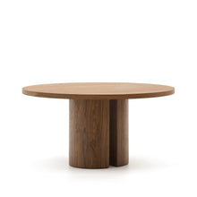 Load image into Gallery viewer, Nealy round table with a walnut veneer in a dark finish, Ø 150 cm - image 2