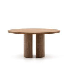 Load image into Gallery viewer, Nealy round table with a walnut veneer in a dark finish, Ø 150 cm - image 4