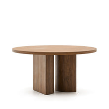 Load image into Gallery viewer, Nealy round table with a walnut veneer in a dark finish, Ø 150 cm - image 5
