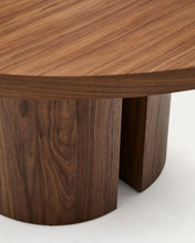 Load image into Gallery viewer, Nealy round table with a walnut veneer in a dark finish, Ø 150 cm - image 11