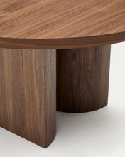 Load image into Gallery viewer, Nealy round table with a walnut veneer in a dark finish, Ø 150 cm - image 13