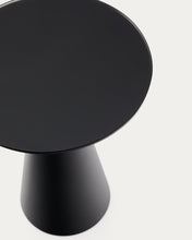 Load image into Gallery viewer, Wilshire side table with frosted tempered glass and steel with matt black painted finish Ø35cm - image 3