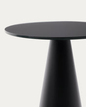 Load image into Gallery viewer, Wilshire side table with frosted tempered glass and steel with matt black painted finish Ø35cm - image 4