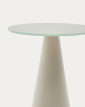Load image into Gallery viewer, Wilshire side table with frosted tempered glass and steel with matt grey painted finish Ø35cm - image 5