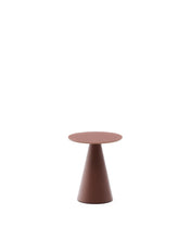 Load image into Gallery viewer, Wilshire side table with frosted tempered glass and matt terracotta painted steel finish Ø35cm