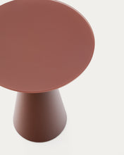 Load image into Gallery viewer, Wilshire side table with frosted tempered glass and matt terracotta painted steel finish Ø35cm - image 4