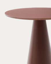 Load image into Gallery viewer, Wilshire side table with frosted tempered glass and matt terracotta painted steel finish Ø35cm - image 5