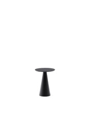 Load image into Gallery viewer, Wilshire side table with frosted tempered glass and steel with matt black painted finish Ø30cm