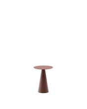 Load image into Gallery viewer, Wilshire side table with frosted tempered glass and matt terracotta painted steel finish Ø30cm