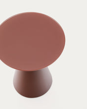 Load image into Gallery viewer, Wilshire side table with frosted tempered glass and matt terracotta painted steel finish Ø30cm - image 3