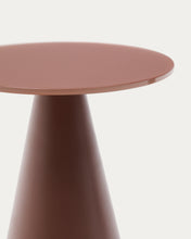Load image into Gallery viewer, Wilshire side table with frosted tempered glass and matt terracotta painted steel finish Ø30cm - image 4