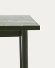 Load image into Gallery viewer, Maurina outdoor table in green galvanised steel with green tiles 223 x 101cm - image 8