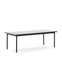 Load image into Gallery viewer, Maurina outdoor table in green galvanised steel with ecru-colored tiles 223 x 101cm