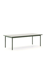 Load image into Gallery viewer, Maurina outdoor table in green galvanised steel with ecru-colored tiles 223 x 101cm - image 2