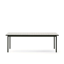 Load image into Gallery viewer, Maurina outdoor table in green galvanised steel with ecru-colored tiles 223 x 101cm - image 3