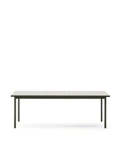 Load image into Gallery viewer, Maurina outdoor table in green galvanised steel with ecru-colored tiles 223 x 101cm - image 4