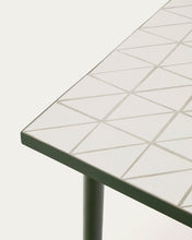Load image into Gallery viewer, Maurina outdoor table in green galvanised steel with ecru-colored tiles 223 x 101cm - image 8