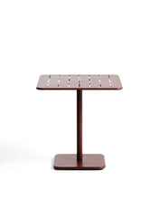 Load image into Gallery viewer, Brai outdoor table in burgundy galvanised steel 70 x 70cm
