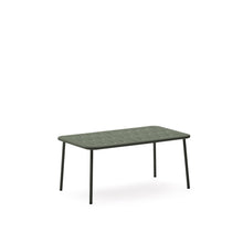 Load image into Gallery viewer, Zivia outdoor coffee table in green galvanised steel 90 x 50cm