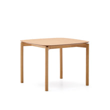 Load image into Gallery viewer, Indara square table in ash veneer with natural finish 100 x 100 cm