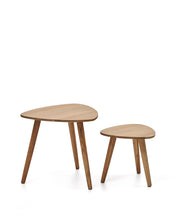 Load image into Gallery viewer, Duvani set of 2 side tables in solid acacia wood with bleached finish - image 2