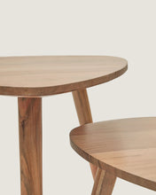 Load image into Gallery viewer, Duvani set of 2 side tables in solid acacia wood with bleached finish - image 7