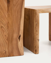 Load image into Gallery viewer, Lomiri set of 2 nesting side tables in solid acacia wood with bleached finish 50 x 42cm/34 x 42cm - image 9