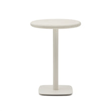 Load image into Gallery viewer, Dina outdoor tall round table with white cement top Ø70cm and white steel base 48x48x96cm
