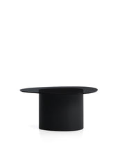 Load image into Gallery viewer, Olir coffee table in tempered glass and black steel 82 x 74 cm
