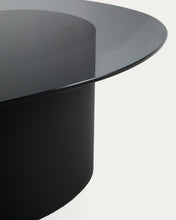 Load image into Gallery viewer, Olir coffee table in tempered glass and black steel 82 x 74 cm - image 3