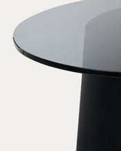 Load image into Gallery viewer, Olir coffee table in tempered glass and black steel 82 x 74 cm - image 4