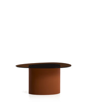 Load image into Gallery viewer, Olir coffee table in tempered glass and brown steel 82 x 74 cm - image 2