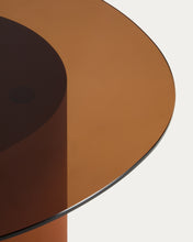 Load image into Gallery viewer, Olir coffee table in tempered glass and brown steel 82 x 74 cm - image 4